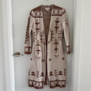 Jessica Simpson - Long Brown and Cream Cardigan